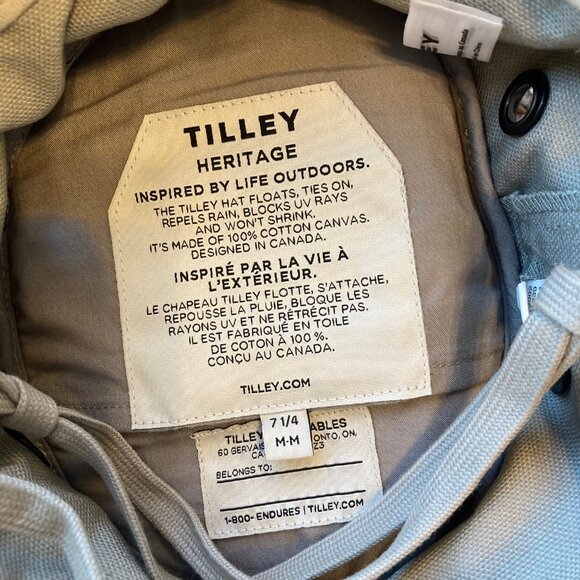 Tilley T3 Wanderer Hat Canvas Unisex 7 1/4 Khaki Green NEW - Picture 6 of 11